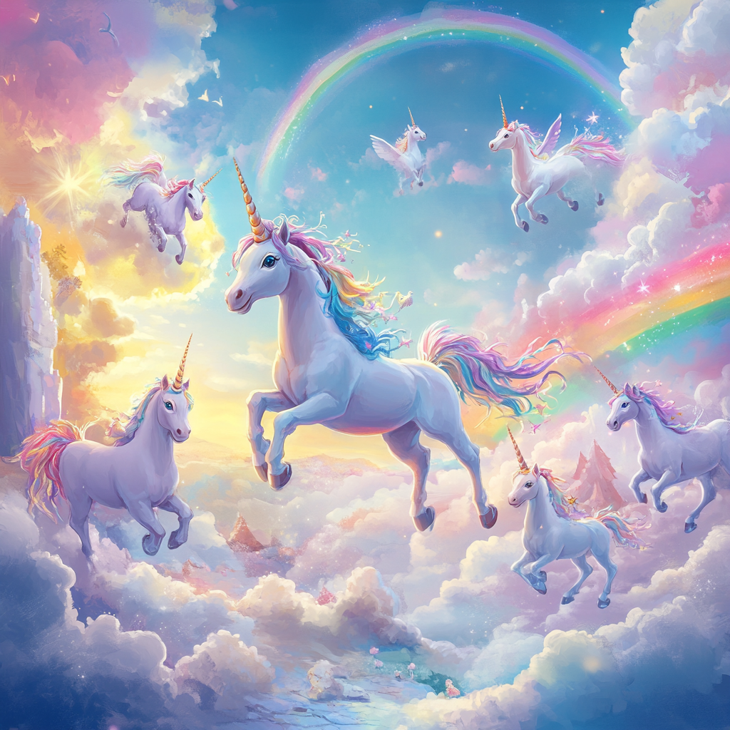La Ligue des Licornes - Licornes magiques dans le ciel